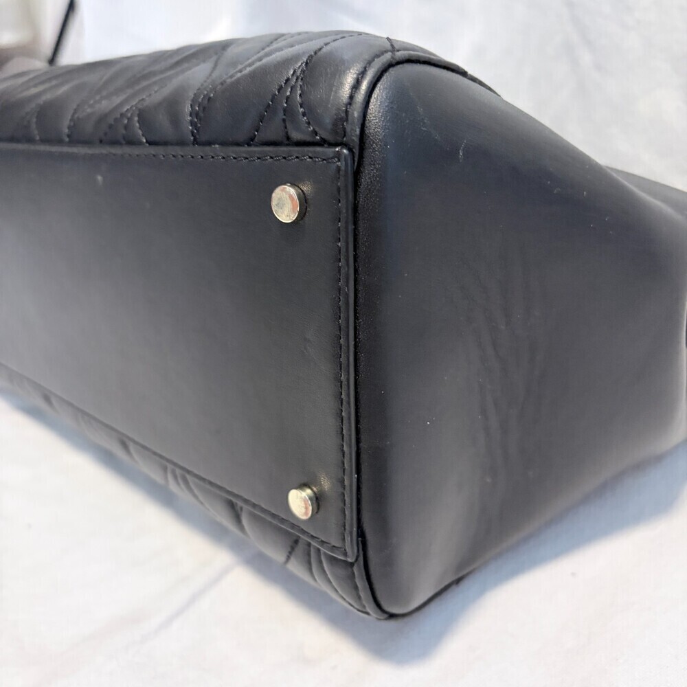 Kate Spade Briar Lane Quilted Willis Tote Bag Black Silver Handwear Chic Luxury - Picture 9 of 16